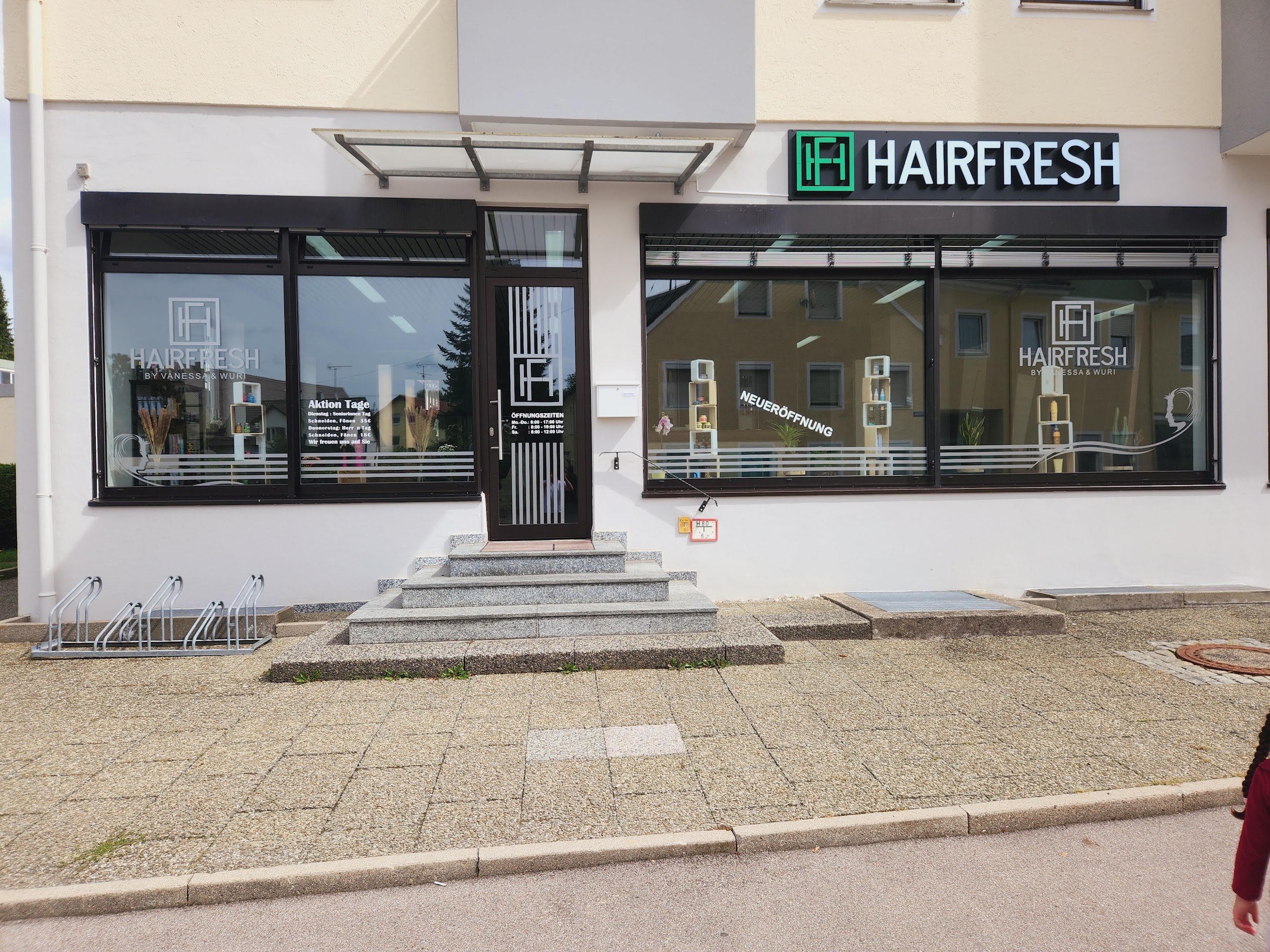 Hairfresh Friseursalon Schwabmünchen – Eingang und Schaufenster, Mindelheimer Str. 6a